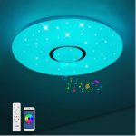 Bluetooth Deckenleuchte JDONG 18W Ø 30CM LED Deckenlampe mit Lautsprecher, Fernbedienung und APP-Steuerung