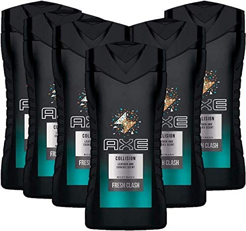 Axe Şaşırtıcı bir koku ile ferahlatıcı bir duş deneyimi için Axe duş jeli Collision Leather & Cookies, 6’lı paket (6 x 250 ml)