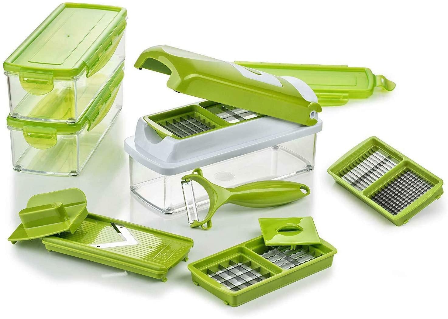 Genius Nicer Dicer Smart (14 parça) kivi – Tarif kitapçığı dahil küpler, kalemler, dilimler, şeritler ve çeyreklikler için sebze kesici
