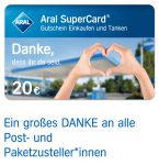ARAL’dan Posta ve paket dağıtıcıları arasında Aral SuperCard’lar için her biri 20 € değerinde ödül çekilişi