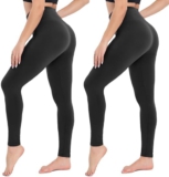 CAMPSNAIL 2er Pack Leggings Damen Schwarz High Waist Sport Leggins