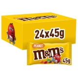 M&M’S Peanut, Halloween Süßigkeiten Box mit leckerer Schokolade, 24 Packungen à 45g
