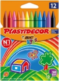 Bic Plastidecor farbig Wachsmalstifte, Klassisch, 12 Stück