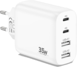 MatauMahi USB C Ladegerät mit 4 Ports (2C2A) – Weiß, 35W Schnellladegerät/Adapter