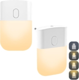 VFANDV 2 Stück Nachtlicht Steckdose mit Dämmerungssensor, Automatisch Steckdosenlicht