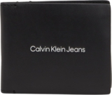 Calvin Klein Jeans Herren Geldbeutel Print Bifold aus Leder, Schwarz (Black), Einheitsgröße