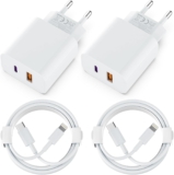 [Apple MFi Certified] Handy Ladegerät,2 Pack 2Port PD/QC Schnellladegerät mit Lightning Ladekabel 2M