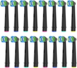 16 Stück Precision Clean Aufsteckbürsten Kompatibel mit Oral B Elektrische Zahnbürsten, Schwarz