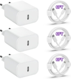 [Apple MFi Certified] 3er-Pack 25W iPhone Ladegerät mit iPhone Ladekabel, 3 X USB C Netzteil Ladestecker mit 3X 2M iPhone Lightning Kabel