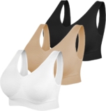 CSKJ 3er Pack Sport BHS Damen Ohne Bügel Bustier