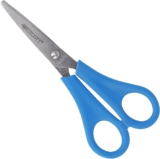 Westcott Kinderschere Blau Rechtshänder | Schere mit integrierter 5 cm Skala | Schulschere & Bastelschere