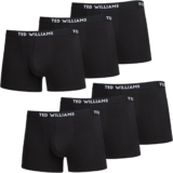 Ted Williams Boxershorts Herren, aus Baumwolle, Schwarz, Größe L, 6 Stück
