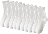 Lunyloer Rüschen Socken Damen, 10 Paar WeißE RüSchen Socken
