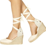 Awayhall Damen -Plattform-Keilsandalen, Plattform-Espadrille-Sandalen zum Schnüren,
