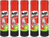 Pritt Klebestift 11g (5er-Pack), sicherer und kinderfreundlicher Kleber für Kunst und Bastelarbeiten