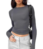 JENCVNL Langarmshirt Slim Fit Damen Y2K Slim Fit Oberteile