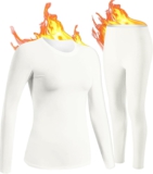 UNIQUEBELLA Damen Thermo-unterwäsche Set, Thermoshirt Damen Langarm