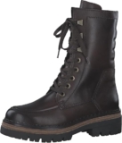 MARCO TOZZI Damen Stiefeletten zum Schnüren aus Leder Plateau