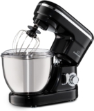 Klarstein Bella Küchenmaschine – Knetmaschine mit 6 Geschwindigkeitsstufen, Rührmaschne aus Edelstahl