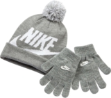 NIKE Kinder Swoosh Pom Beanie Mütze und Handschuhe Set
