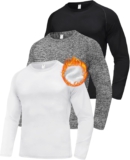 DMVOD 1 or 2 or 3 Pack Thermounterwäsche Herren Langarmshirt