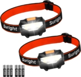 LED Stirnlampe, 2 Stück LED Kopflampe 3 Lichtmodi 140 Lumen