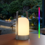 Akku Outdoor Lampe,Dimmbare 8 Farben &Warmweiß kabelloses led tischlampe akku mit Fernbedienung