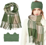 DTYGUIXE Damen Schal Winterschal mit Mütze