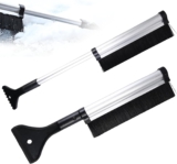 GOEDCH Eiskratzer Auto mit Besen: 2 Stück 60 cm 2 in1 Eiskratzer Auto