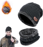 DONGSZQ 2 in 1 Winter Beanie Hut, Schal,