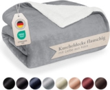 Blumtal Premium Sherpa Kuscheldecke flauschig – Wohndecke Kuscheldecke 130×150 cm