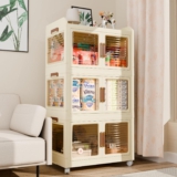 GARPROVM Faltbar Aufbewahrungsbox mit Deckel und Rollen, 104L Stapelbar