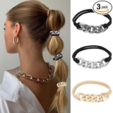 AOZUO 3 Teiliges Goldenes Haargummi Armband,