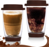 2 Stück Latte Macchiato Gläser, 350ML Borosilikatglas Thermogläser Doppelwandige