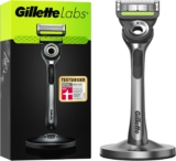 Gillette Labs Nassrasierer Herren, TESTSIEGER VON GILLETTE BEI STIFTUNG WARENTEST, Rasierer mit Reinigungs-Element + 1 Ersatzklinge