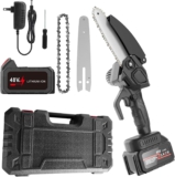 Cunsieun Mini-Kettensäge, 4 Zoll, kabellos, 21 V/1 A, angetriebene Kettensäge
