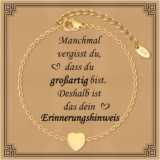 Damen Armband Herz Edelstahl Gold – 18 Karat Vergoldet Herz Armbänder Armkette Verstellbare