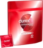 Durex Gefühlsecht Ultra Kondome – Extra dünne Spitze & mit Silikongleitgel befeuchtet – 30 Kondome