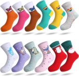 Rovtop 12 Paar Mädchen Socken, Kindersocken mit Meerjungfrauenmuster