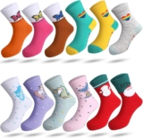 Rovtop 12 Paar Mädchen Socken, Kindersocken mit Meerjungfrauenmuster