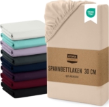 Utopia Bedding – Spannbettlaken 90x190cm Bis 30 cm – Beige