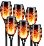 FLOWood 6 Stück Solarleuchten für Außen Garten, 12LED Solar Fackel Gartenfackeln