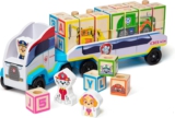 Melissa & Doug PAW Patrol ABC , Riesen-Lkw aus Holz mit Anhänger , Holzklötze