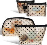 Qianyu 4 Stück Transparent Netz-Kosmetiktasche