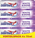 Odol-med3 Zahnpasta White & Shine, Whitening/Zähne aufhellen, 4x 75ml