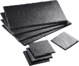 MALACASA, Serie Nature.Slate, 8-teilig Set Schieferplatte