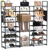 Jolitac Schuhregal mit 9 Ebenen Hoch, DIY Schuhablagen aus Metall