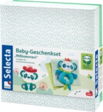 Selecta 61080 Tulips Garden, Baby Geschenkset, Willkommen, 3-teilig, bunt