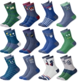 MC.TAM Jungen Mädchen Herren Damen Kinder Unisex Bunte Socken 12 Paar 90% Baumwolle