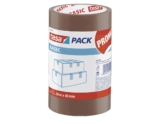 tesa Basic Pack Verpackungsklebeband, 3 Stück, Braun